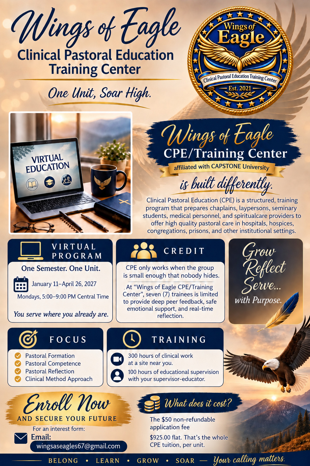 Winter 2027 Wings of Eagle CPE program flyer